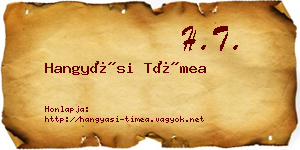 Hangyási Tímea névjegykártya